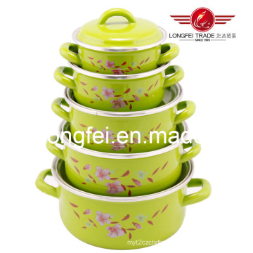 5PCS High Quality Black Bottom Enamel Pot